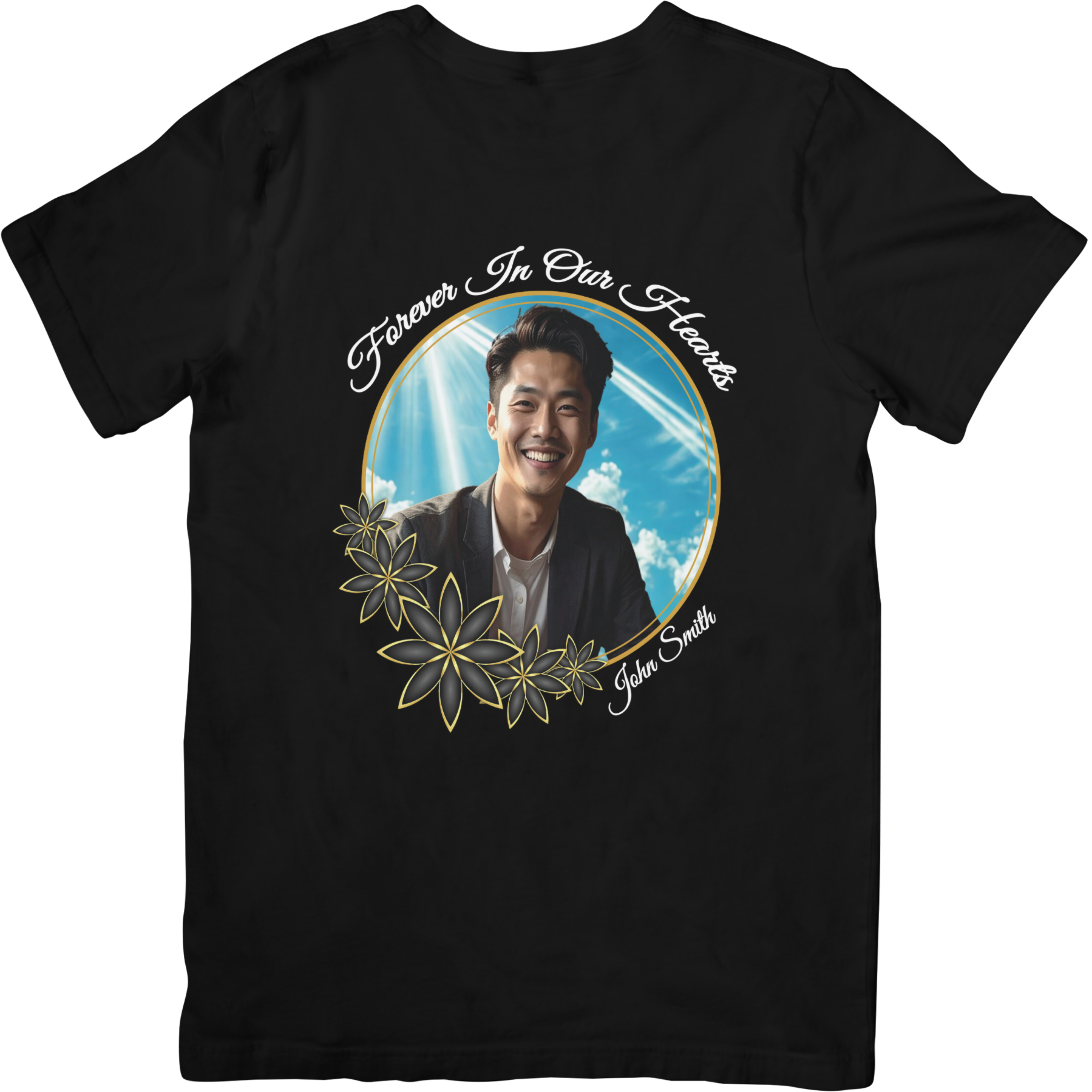 Memorial Black Tee Flower Frame