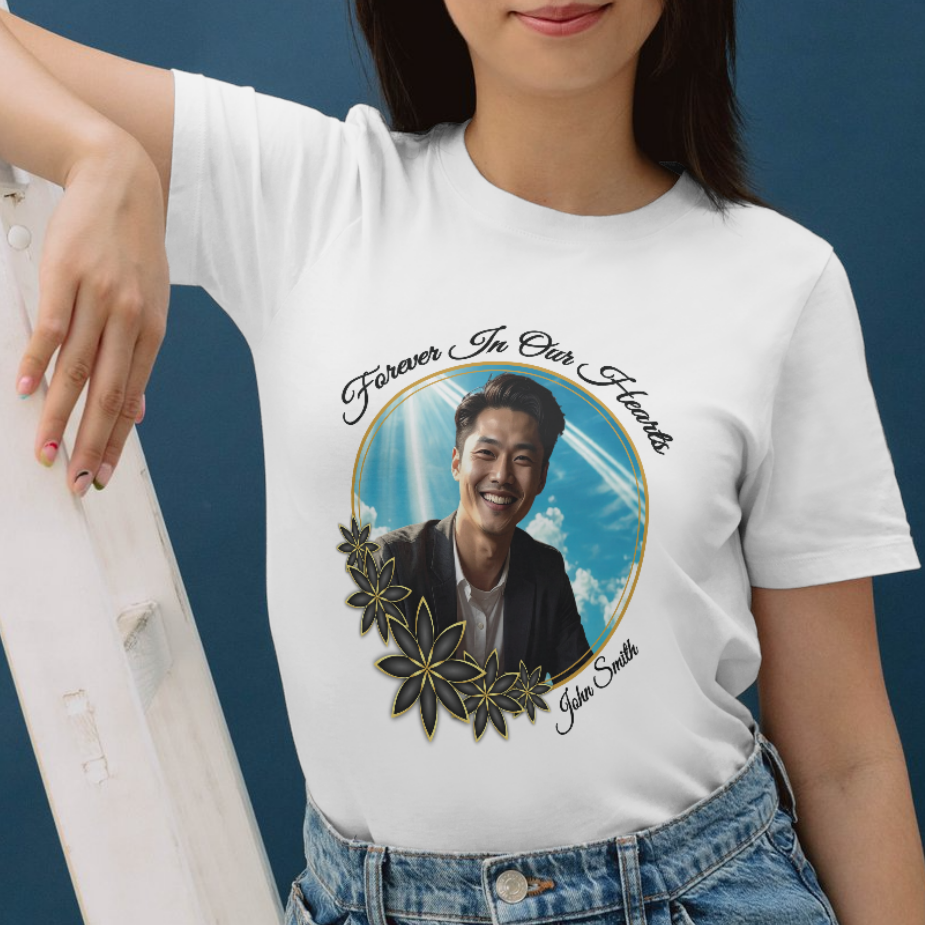 Memorial White Tee Flower Frame