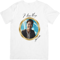 Memorial White Tee Round Gold Frame