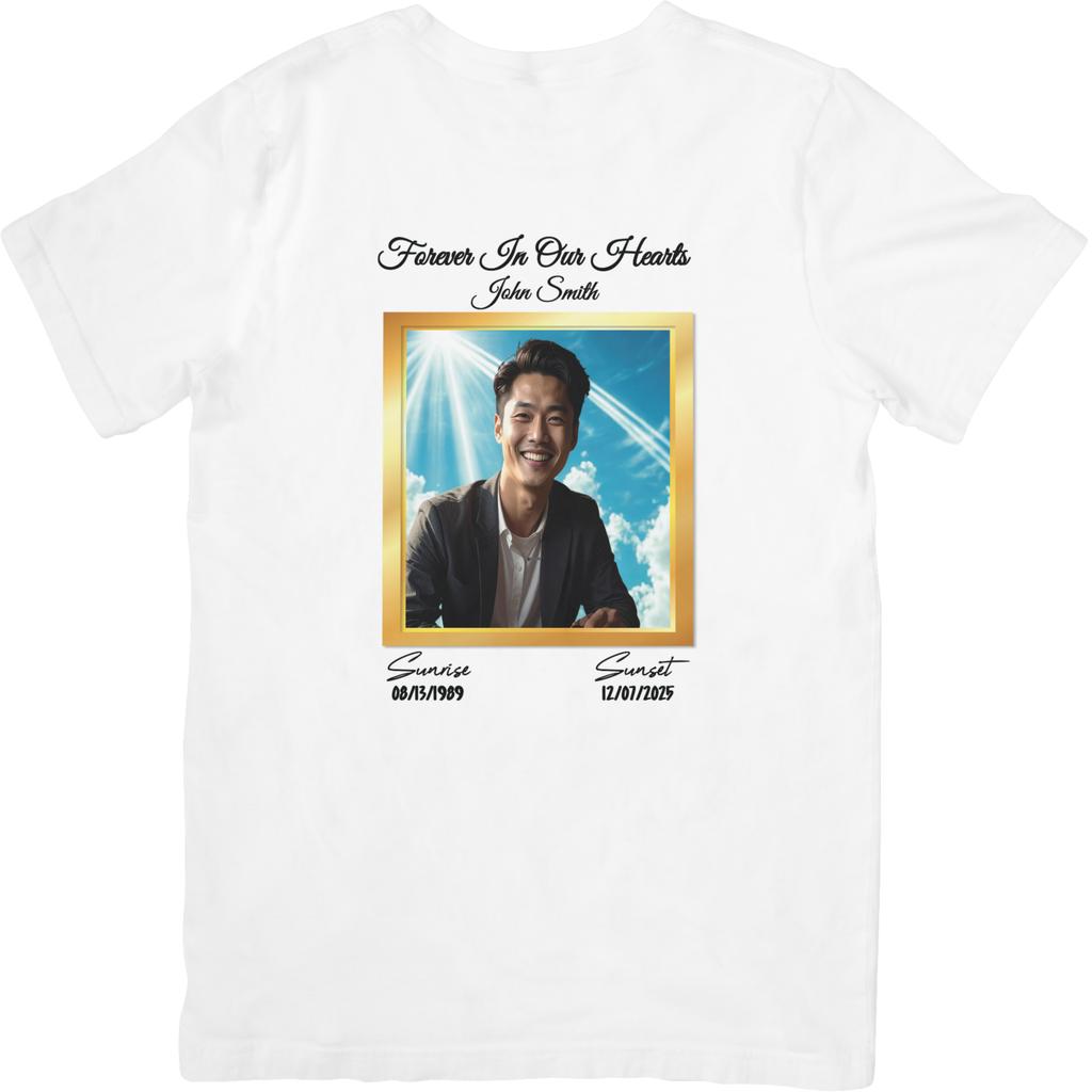 Memorial White Tee Square Gold Frame